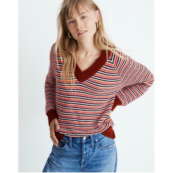 Madewell Sweaters - Madewell Striped Pullover Knit Sweater Medium
